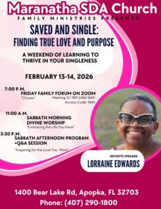 Flyer with the title, place, dates of my speaking engagement. 